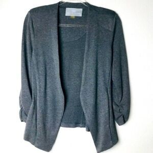 Tart Collection open front blazer XS BoxQ gray soft stretchy minimalist